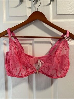 Victorias Secret Sheer Lace Pink Underwire Bra - Women's Intimates